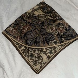 Vintage Perry Ellis Sparrow Blackberry Silk Scarf